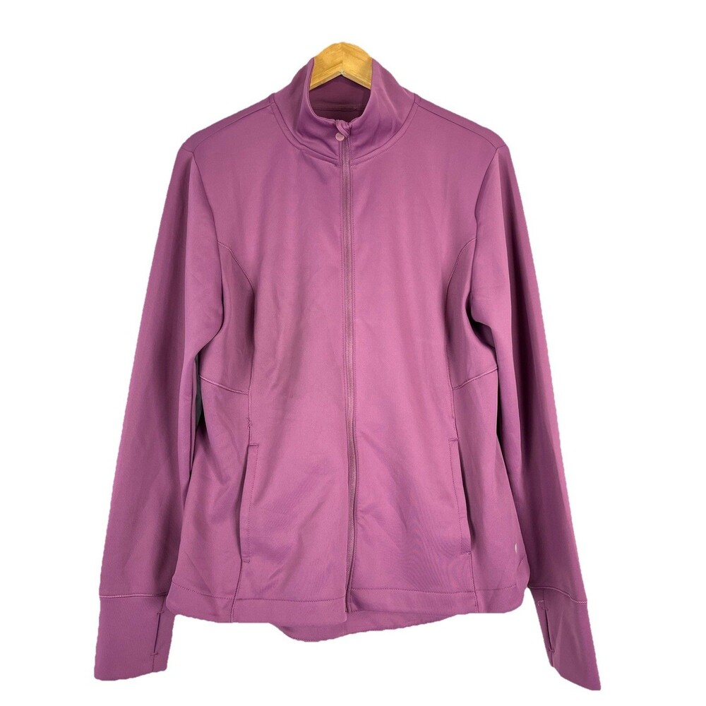 Apana Jacket Women XL Purple Full Zip Athletic Yoga Lightweight - Picture 9 of 12